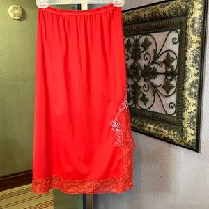 VTG Gotham Half Slip - Lace Trim Bright Pink- gorgeous Sz L